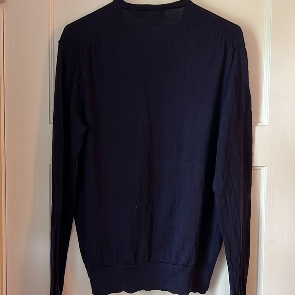 Polo Ralph Lauren merino wool navy v-neck sweater - Picture 4 of 4